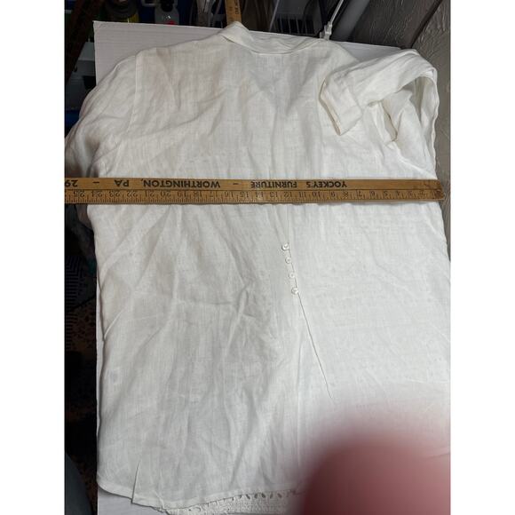 Womens J Jill love Linen Lace Cut Out Front Linen Button Shirt Cover Up Size XL - Picture 7 of 7